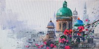 Zahid Ashraf, 08 x 16 inch, Acrylic on Canvas, Cityscape Painting, AC-ZHA-098